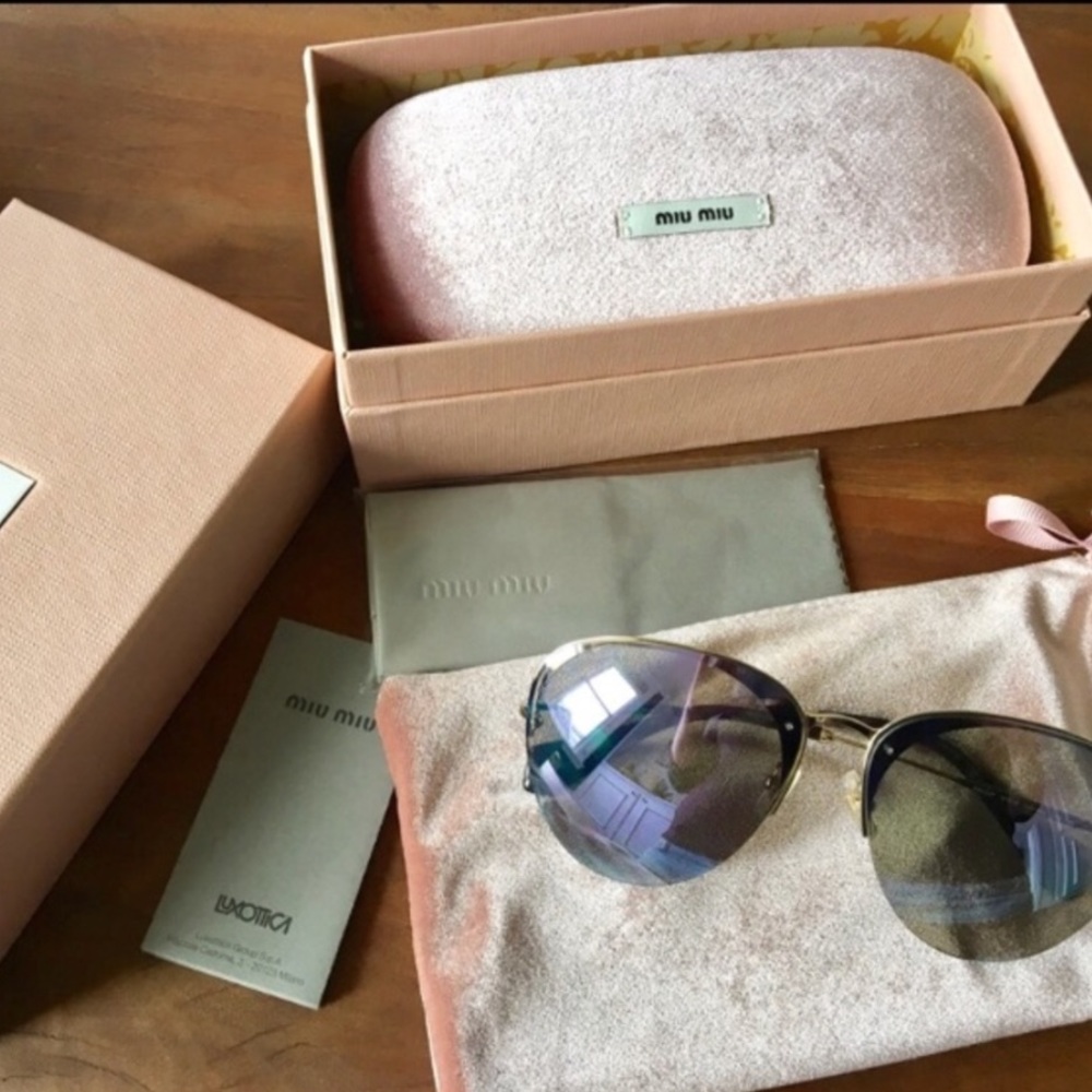 Miu miu 60mm blue teardrop aviators